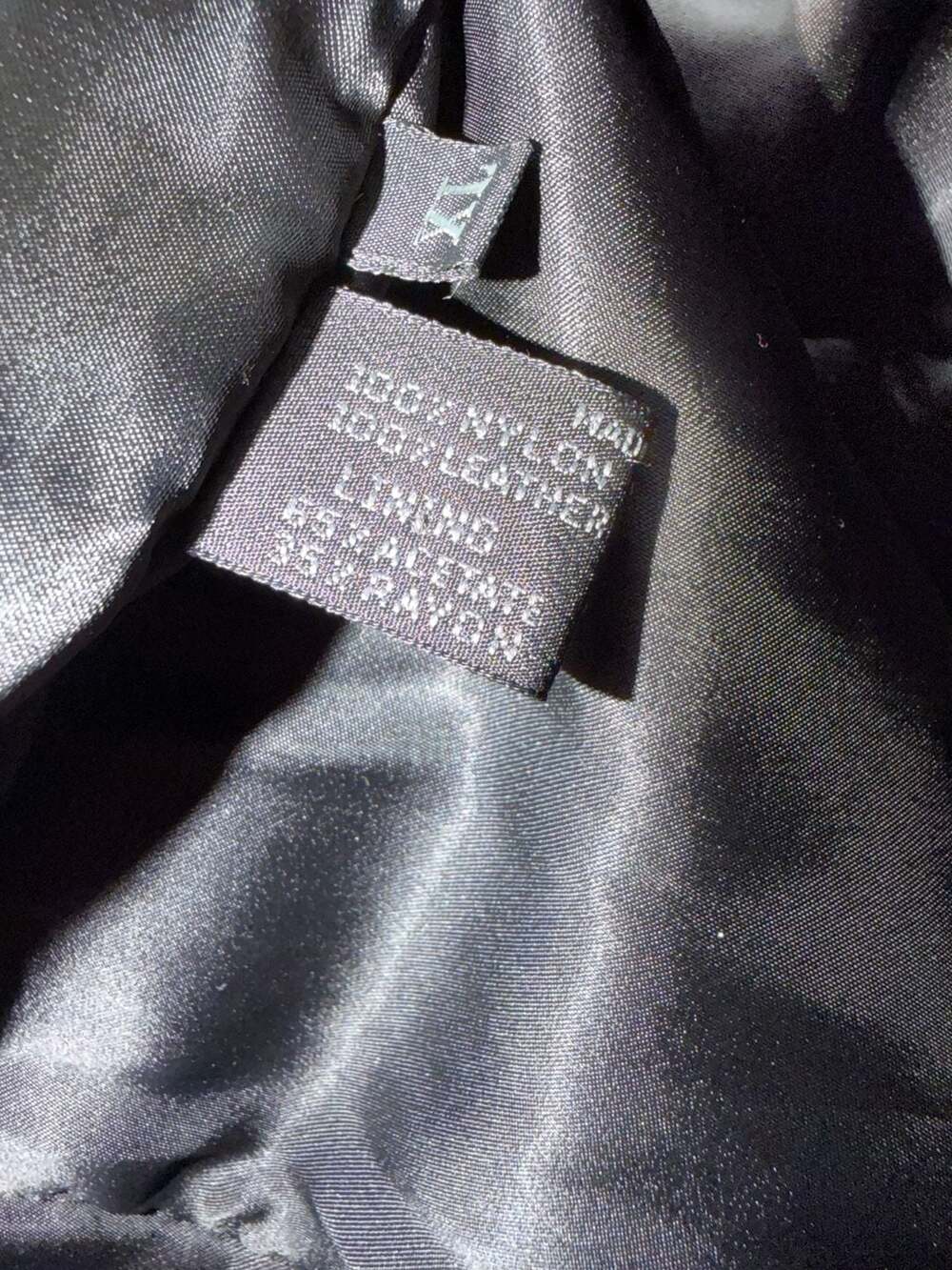 Prada Milano Black Nylon and Leather Jacket Size XL - Picture 8 of 9